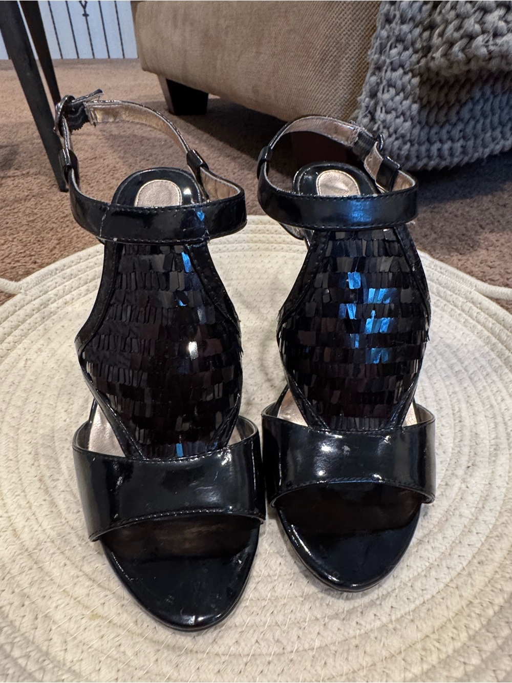 Black Alfani Women's Ankle-Strap Sandals - Classic Evening Style